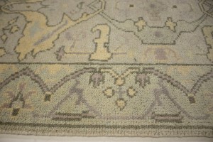 Beige Casual Floral 3X20 Oushak Chobi Oriental Runner Rug