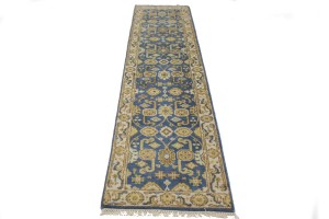 Gray Floral 3X10 Oushak Chobi Oriental Runner Rug