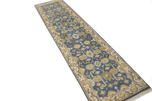 Gray Floral 3X10 Oushak Chobi Oriental Runner Rug