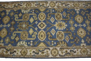 Gray Floral 3X10 Oushak Chobi Oriental Runner Rug