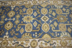 Gray Floral 3X10 Oushak Chobi Oriental Runner Rug