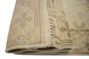 Cream Floral 2'5X13'9 Oushak Oriental Runner Rug