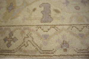 Cream Floral 2'5X13'9 Oushak Oriental Runner Rug