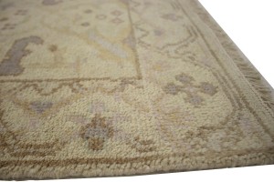 Cream Floral 2'5X13'9 Oushak Oriental Runner Rug