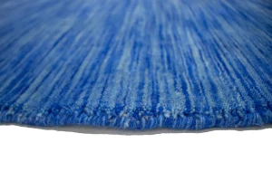 Solid Blue 8X8 Oriental Modern Round Rug