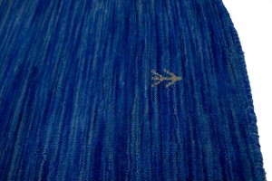 Solid Blue 6X6 Oriental Modern Round Rug