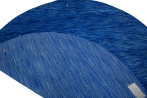 Solid Blue 6X6 Oriental Modern Round Rug