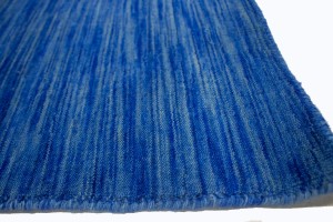 Solid Blue 5X8 Oriental Modern Rug