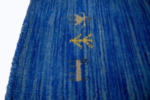 Solid Blue 5X8 Oriental Modern Rug