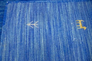 Solid Blue 4X6 Oriental Modern Rug