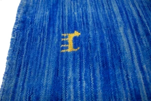 Solid Blue 4X6 Oriental Modern Rug