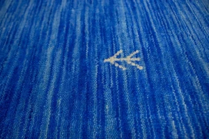 Solid Blue 4X6 Oriental Modern Rug