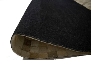 Multi Beige Brown Cowhide 4X6 Modern Leather Rug