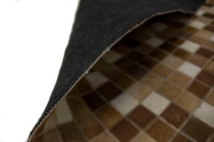 Beige Brown Cowhide 4X6 Modern Leather Rug