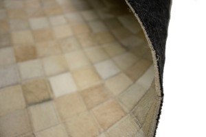 Multi Beige Brown Cowhide 5X8 Modern Leather Rug