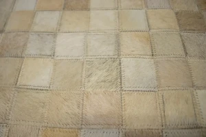 Multicolored Cowhide 5X8 Modern Leather Rug