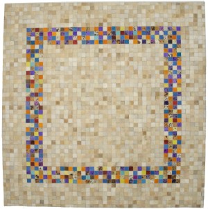 Multicolored Cowhide 6X6 Modern Leather Square Rug