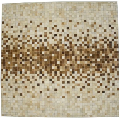 Beige Brown Cowhide 6X6 Modern Leather Square Rug