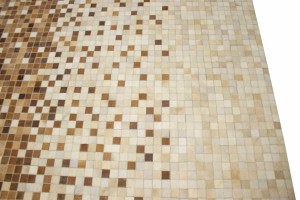 Beige Brown Cowhide 8X10 Modern Leather Rug