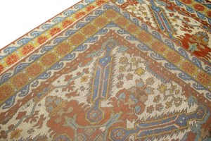 Cream Floral Geometric 8X10 Oriental Modern Rug