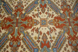 Cream Floral Geometric 8X10 Oriental Modern Rug
