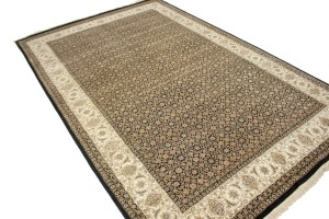 Black Floral Extra Fine 7X10 Herati Oriental Rug