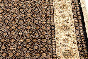 Black Floral Extra Fine 7X10 Herati Oriental Rug