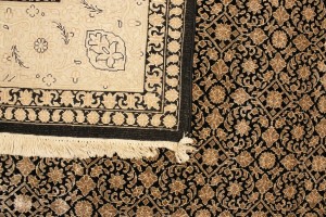 Black Floral Extra Fine 7X10 Herati Oriental Rug