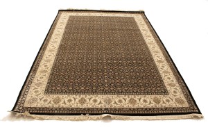 Black Floral Extra Fine 7X10 Herati Oriental Rug