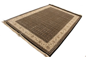 Black Floral Extra Fine 7X10 Herati Oriental Rug