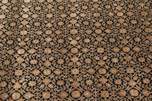 Black Floral Extra Fine 7X10 Herati Oriental Rug