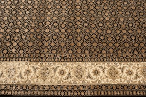 Black Floral Extra Fine 7X10 Herati Oriental Rug