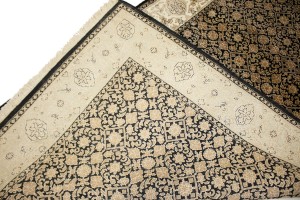 Black Floral Extra Fine 4X6 Herati Oriental Rug