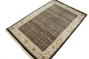 Black Floral Extra Fine 4X6 Herati Oriental Rug