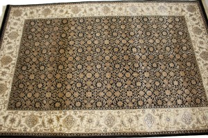 Black Floral Extra Fine 4X6 Herati Oriental Rug