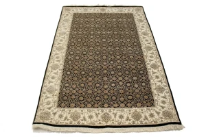Black Floral Extra Fine 4X6 Herati Oriental Rug