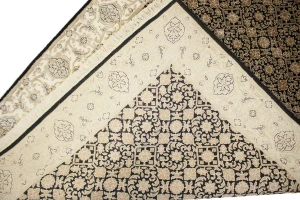 Black Floral Extra Fine 4X6 Herati Oriental Rug