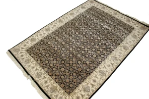 Black Floral Extra Fine 4X6 Herati Oriental Rug
