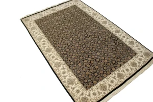 Black Floral Extra Fine 4X6 Herati Oriental Rug