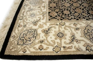 Black Floral Extra Fine 4X6 Herati Oriental Rug