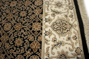 Black Floral Extra Fine 4X6 Herati Oriental Rug