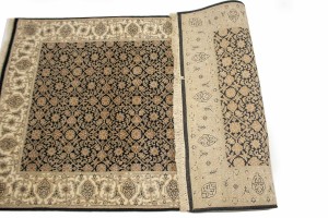 Black Floral Extra Fine 3X5 Herati Oriental Rug