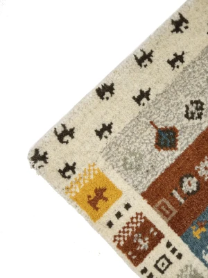 Beige Tribal 2X3 Gabbeh Oriental Rugs