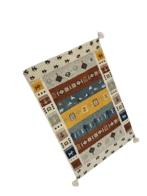 Beige Tribal 2X3 Gabbeh Oriental Rugs