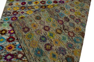 Multicolored Geometric 5'6X7'7 Indo-Gabbeh Modern Rug