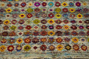 Multicolored Geometric 5'6X7'7 Indo-Gabbeh Modern Rug