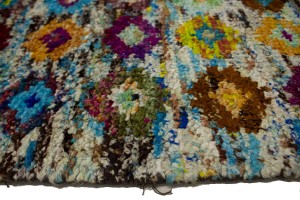 Multicolored Geometric 5'6X7'7 Indo-Gabbeh Modern Rug