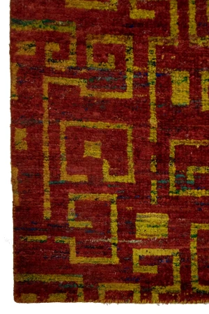 Rusty Red Modern 4X6 Indo-Gabbeh Oriental Rug