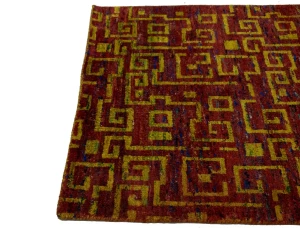 Rusty Red Modern 4X6 Indo-Gabbeh Oriental Rug