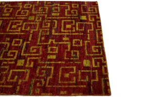 Rusty Red Modern 4X6 Indo-Gabbeh Oriental Rug